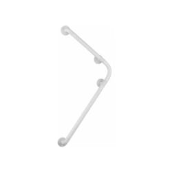 Wenko - Barra di sostegno per doccia e wc Secura, maniglia di sicurezza per bagno d'angolo, Alluminio, 78x55,5x8,2 cm, bianco