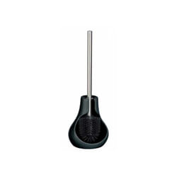 Wenko - Spazzola wc in silicone Drop Neo, Spazzola wc nera, ceramica, 14x40x13,5 cm, nero