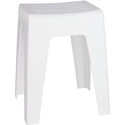 Wenko - Sgabello Kumba per bagno, bianco, sgabello per doccia, Plastico, 38x47x32 cm, bianco