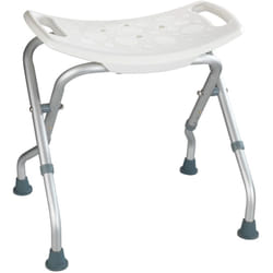 Wenko - Sgabello da doccia pieghevole Secura, sedia da doccia per disabili, anziani, portata massima 120kg, altezza regolabile, alluminio - plastica,