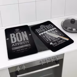 WENKO Bon Appetit tagliere da cucina Rettangolare Vetro, Plastica Multicolore