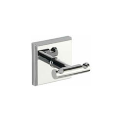 Gancio da muro Portasciugamani Duo Laceno, gancio da muro con fissaggio Power-Loc® senza foratura, Plastica, 5,6x5,6x4,6 cm, Cromato - Wenko