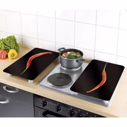 WENKO Hot Peperoni tagliere da cucina Rettangolare Plastica, Vetro temperato, Elastomero Termoplastico (TPE) Nero, Rosso - Vista aggiuntiva 5