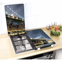 WENKO Brooklyn tagliere da cucina Rettangolare Plastica, Vetro temperato, Elastomero Termoplastico (TPE) Blu - Vista aggiuntiva 4