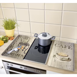 WENKO BISTRO tagliere da cucina Rettangolare Plastica, Vetro temperato, Elastomero Termoplastico (TPE) Beige, Multicolore