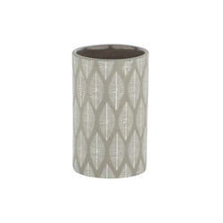Wenko - Portaspazzolino Tupian, Bicchiere da Bagno, ceramica, ø 7x12 cm, grigio