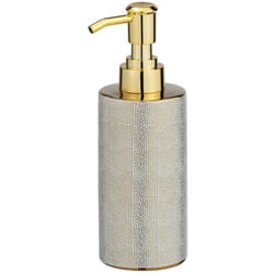 Wenko - Dispenser sapone Nuria, dosatore di sapone riempibile per sapone liquido e lozione, in pregiata ceramica con lussuosa superficie strutturata