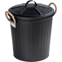 Wenko - Pattumiera per Bagno Design Gara, piccola pattumiera da bagno capacità 6L, in acciaio, 24x28,5x23 cm, colore nero