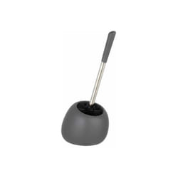 WENKO Porta Spazzolino WC in Ceramica Polaris, Spazzolino WC Nero, Ceramica, 5x36x14,5 cm, Grigio Opaco