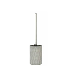Portaspazzolino wc Tupian, Spazzolino wc nero, ceramica, ø 10x43 cm, grigio - Wenko