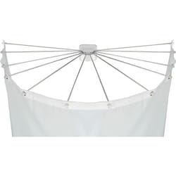 Wenko - Telaio Pieghevole per Tenda Doccia con 12 Bracci Acciaio Bianco