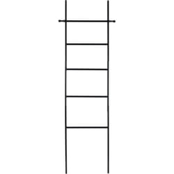 Scaletta portasalviette Loft, graziosa scaletta utilizzabile come portasalviette o portabiti, in vero bambù, 43 x 170 x 33 cm, colore nero - Wenko