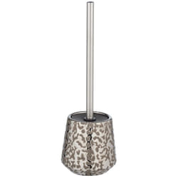 Wenko - Set wc Burgos in pregiata ceramica con brillante gioco di disegni, originale portascopino incluso scopino wc, ciuffo ø 7,5 cm sostituibile,