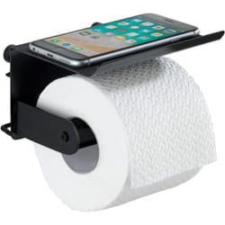 Portarotolo bagno con portaoggetti Classic Plus Black