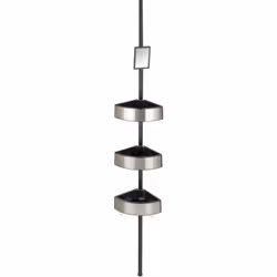 Che sia nel box doccia o nella vasca da bagno- l'angoliera telescopica per doccia Premium Big Black, nei colori argento/nero, ...