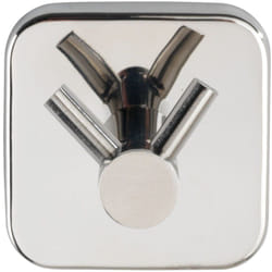 WENKO Gancio da Muro Portasciugamani Duo Mezzano, Gancio Appendiabiti da Muro, Acciaio Inox, 5,5x5,5x5,5 cm, Lucido
