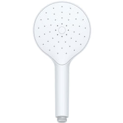 WENKO Soffione doccia Automatic Cleaning bianco, Ø 12 cm - Doccetta a mano con impugnatura universale con sistema anticalcare autopulente, ABS, 12 x