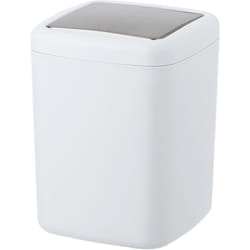 Wenko - Mini Pattumiera per Bagno Barcelona, Pattumiera con Coperchio Basculante, Capacità 3L, Plastica infrangibile senza bpa, 15x20x15 cm, Bianco