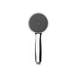Wenko - Soffione doccia Basic con getto d'acqua pioggia, soffione universale con attacco standard 1/2, facile pulizia del calcare, Plastica cromata