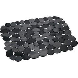 Wenko - Tappetino protettivo per lavello Stone, protegge da graffi, protegge stoviglie, tagliabile, Plastica, 31 x 26 cm, nero