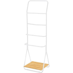 WENKO 24150100 anello e portasciugamano Porta asciugamano Da terra Bamboo, Bianco