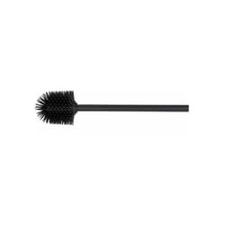Spazzola di ricambio wc con maniglia acciaio silicone nero ø 8 cm Wenko