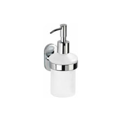 WENKO Distributore di sapone liquido da parete Puerto Rico, fissaggio Power-Loc® senza foratura, Zinco - Vetro, 7x17x10 cm, Lucido - satinato