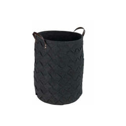 Cesto per la biancheria intrecciato Trovo, cesto per biancheria sporca con maniglia per il trasporto, Capacità 75L, Poliestere effetto feltro, ø