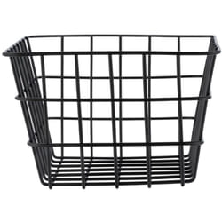 Cesto da Bagno Viana Nero Opaco, Moderno Cesto portaoggetti dalla Finitura Opaca, Design reticolato in Filo Metallico, Tiene a Portata di Mano