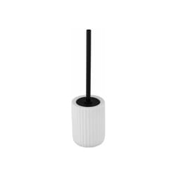Portaspazzolino wc Belluno, Spazzolino wc nero, ceramica soft touch, ø 11,5x42 cm, Bianco - Wenko