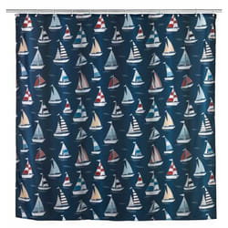 WENKO 24692100 tenda per doccia Anello Poliestere Blu