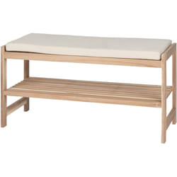 Panchina da ingresso per scarpe Acina, mobile per scarpe da ingresso, Legno certificato fsc®, 90x45x34 cm, Marrone - Wenko