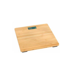 Wenko - Bilancia Pesapersone Bambusa, Bilancia elettronica con schermo lcd, fino a 180 kg, Bambù, 30x2,7x30 cm, marrone