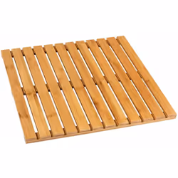 Pedana doccia Bamboo; Dimensioni 50 x 50 centimetri; Realizzato in legno di bamboo; Con gommini antiscivolo sotto per evitare ...