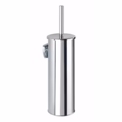 WENKO 24757100, Scopino da bagno e supporto, Argento, Acciaio inox, Moderno, 100 mm, 105 mm