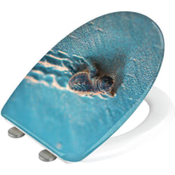 Wenko - Copriwater Originale Caretta, copriwater con freno di caduta easy close, fissaggio in acciaio inox fix clip, Duroplast, 38x45 cm, multicolore
