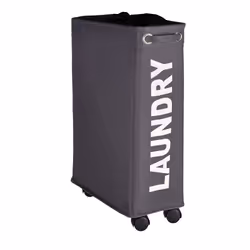 WENKO Corno porta biancheria 43 L Rettangolare Poliestere, Polipropilene (PP) Grigio - Vista aggiuntiva 5