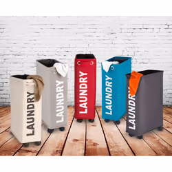 WENKO Corno porta biancheria 43 L Rettangolare Poliestere, Polipropilene (PP) Grigio - Vista aggiuntiva 6