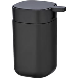 Wenko - Distributore di sapone liquido Davos, capacità 350 ml, in plastica senza bpa, 9,8x13x7,8 cm, colore nero opaco