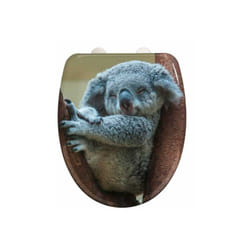 Wenko - Copriwater Originale Koala, copriwater con freno di caduta easy close, fissaggio in acciaio inox fix clip, Duroplast, 38x45 cm, multicolore
