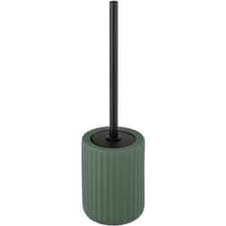Portaspazzolino wc Belluno, Spazzolino wc nero, ceramica soft touch, ø 11,5x42 cm, Verde - Wenko
