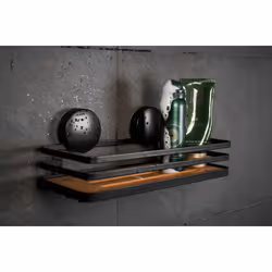 WENKO 24979800 cesto e contenitore da doccia Bamboo, Acciaio inox Montabile a parete Cestino per doccia - Vista aggiuntiva 4