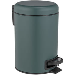 Wenko - Pattumiera a pedale modello Leman, pattumiera cosmetica, pattumiera per wc, pattumiera per il bagno, capacità 3L, colore verde scuro,
