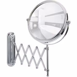 Lo specchio da parete telescopico Deluxe unisce eleganza a funzionalità. Orientabile, ruotabile e regolabile in altezza, risu ...