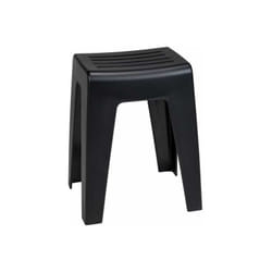 Wenko - Sgabello da bagno Kumba, design moderno di alta qualità, può sostenere pesi fino a 120 kg, ideale per bagno e wc, Plastico, 38x47x32 cm, nero