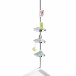 Che sia nel box doccia o nella vasca da bagno, l'angoliera telescopica lucida Premium può essere utilizzata in bagno in manie ...