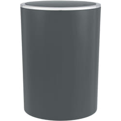 Wenko - Piccolo Cestino da Bagno Inca antracite, Cestino da bagno con coperchio, Capacità 5L, Plastica di alta qualità senza bpa, ø 18,5x25,5 cm,
