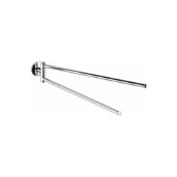 Portasciugamani da Muro per Bagno Cuba, con 2 barre rotative, in Zinco, 60x5x13.5 cm, Lucido - Wenko