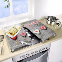 WENKO Coeur tagliere da cucina Rettangolare Vetro, Plastica Multicolore