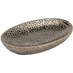 Wenko - Portasapone in ceramica, Portasapone Marrakesh, Ceramica con vernice lucida, 13,6x2x9,9 cm, Marrone